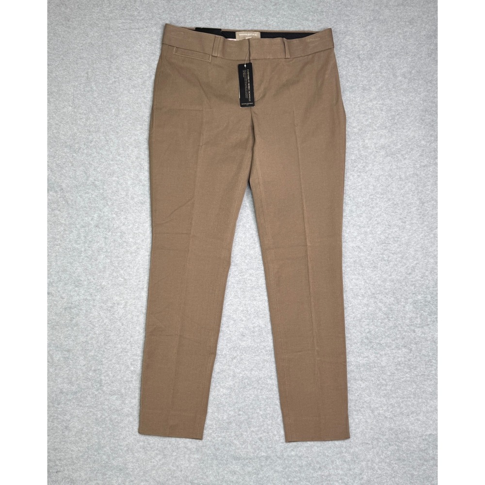 NWT Banana Republic Sloan Fit Slim Ankle Pants Brown Stretch Low Rise Size 4